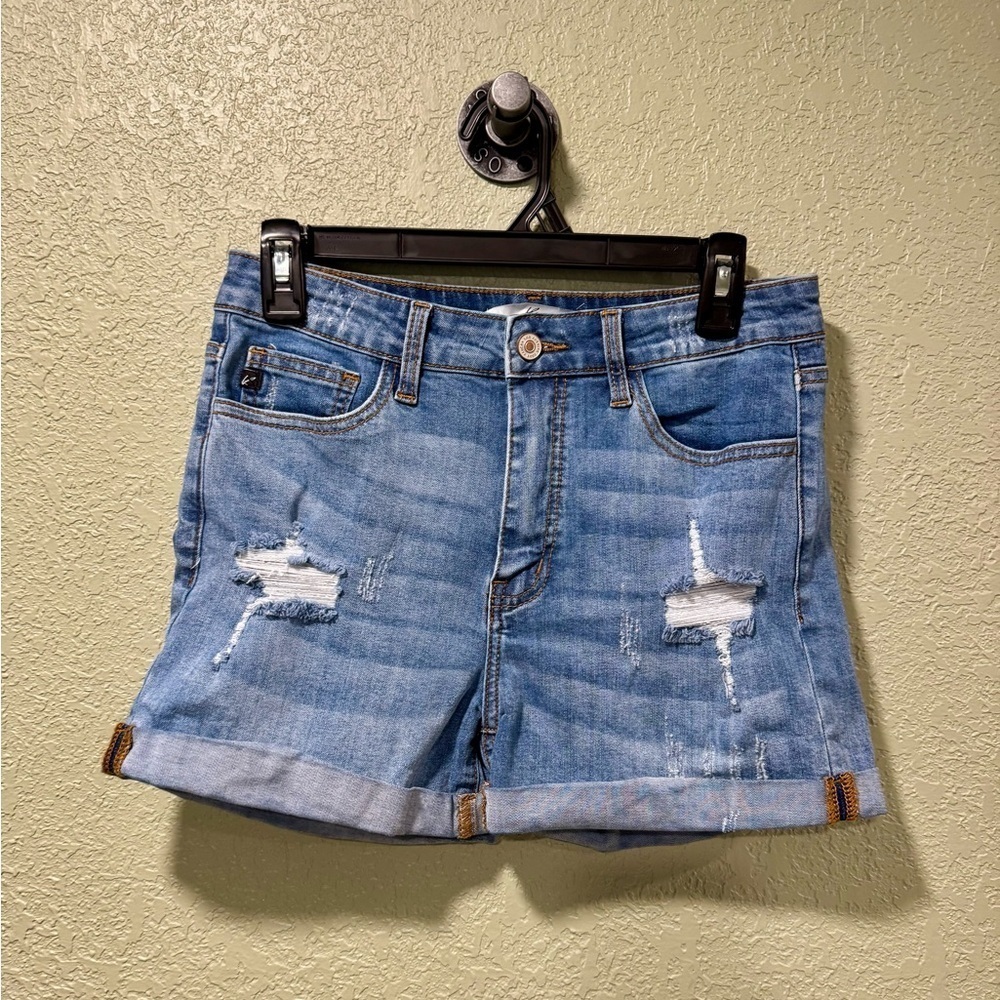 KanCan Light Blue Distressed Jean Shorts